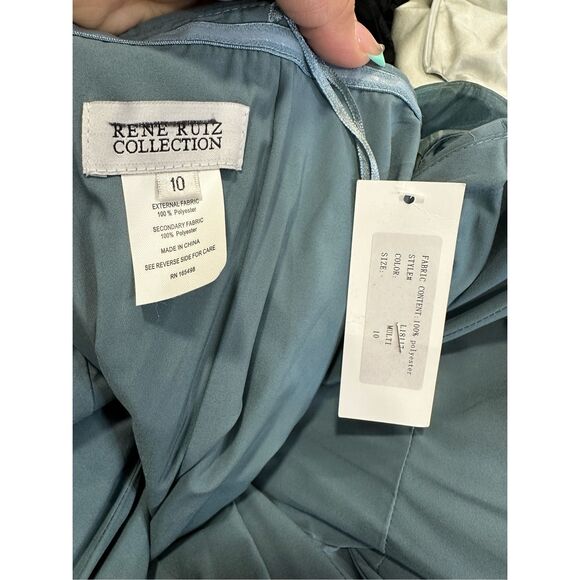 Rene Ruiz Collection Floral One-Shoulder Organza Gown Size 10 $1795 - Picture 10 of 10